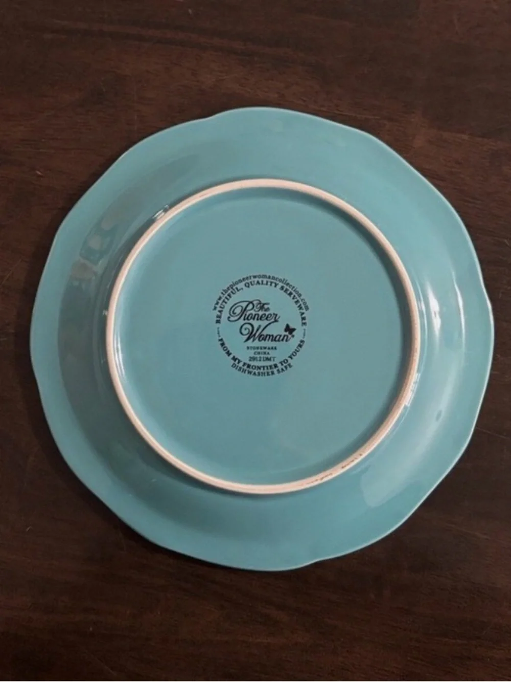 Hand-Painted Floral Ceramic Colander with Drip Plate - Turquoise Accent